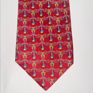 Faberge Red and Blue with gold Patterned Tie